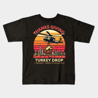 Thanks giving turkey drop Kids T-Shirt